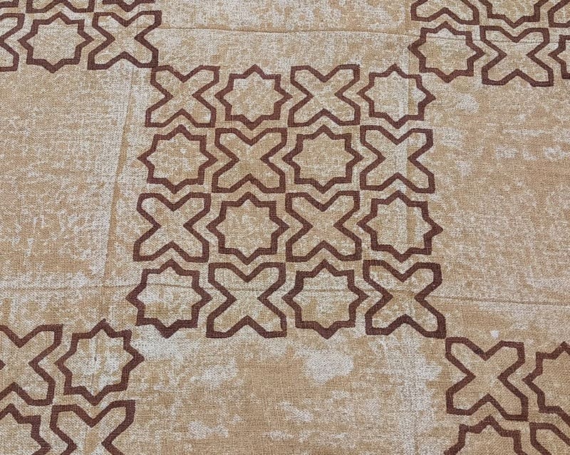 Aristan Handmade Block Print Pure Linen  Fabric - XOXO