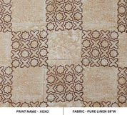 Aristan Handmade Block Print Pure Linen  Fabric - XOXO