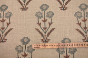 Handmade Block Print Brown Thick Linen Fabric - Amitabh