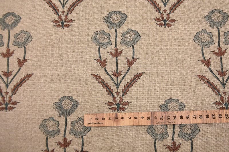 Handmade Block Print Brown Thick Linen Fabric - Amitabh