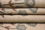 Handmade Block Print Brown Thick Linen Fabric - Amitabh