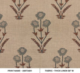 Handmade Block Print Brown Thick Linen Fabric - Amitabh