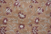 Aristan Handmade Block Print Mustard Pure Linen Fabric - Naayab