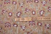Aristan Handmade Block Print Mustard Pure Linen Fabric - Naayab