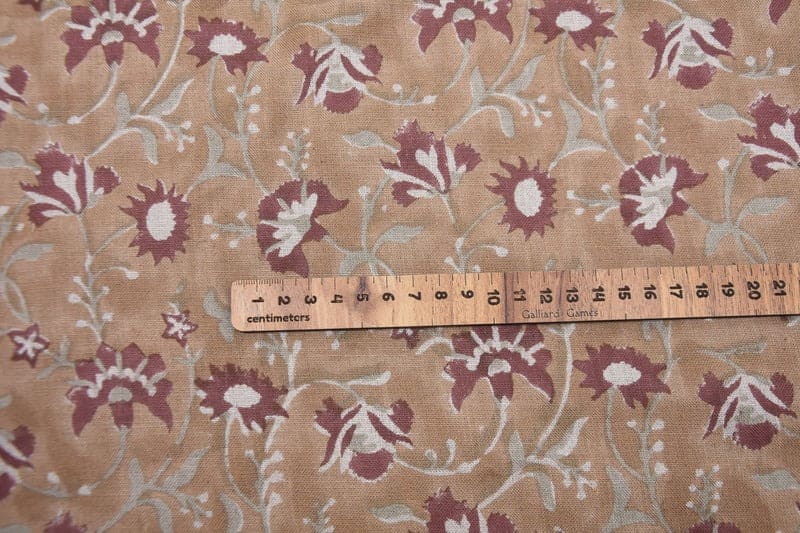 Aristan Handmade Block Print Mustard Pure Linen Fabric - Naayab