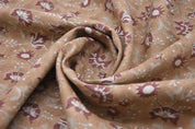 Aristan Handmade Block Print Mustard Pure Linen Fabric - Naayab
