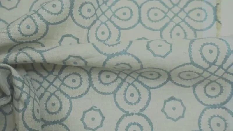 Aristan Handmade Gray Floral Linen Blend Fabric For Curtain  - Shubhang