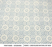 Aristan Handmade Gray Floral Linen Blend Fabric For Curtain  - Shubhang