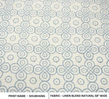 Aristan Handmade Gray Floral Linen Blend Fabric For Curtain  - Shubhang