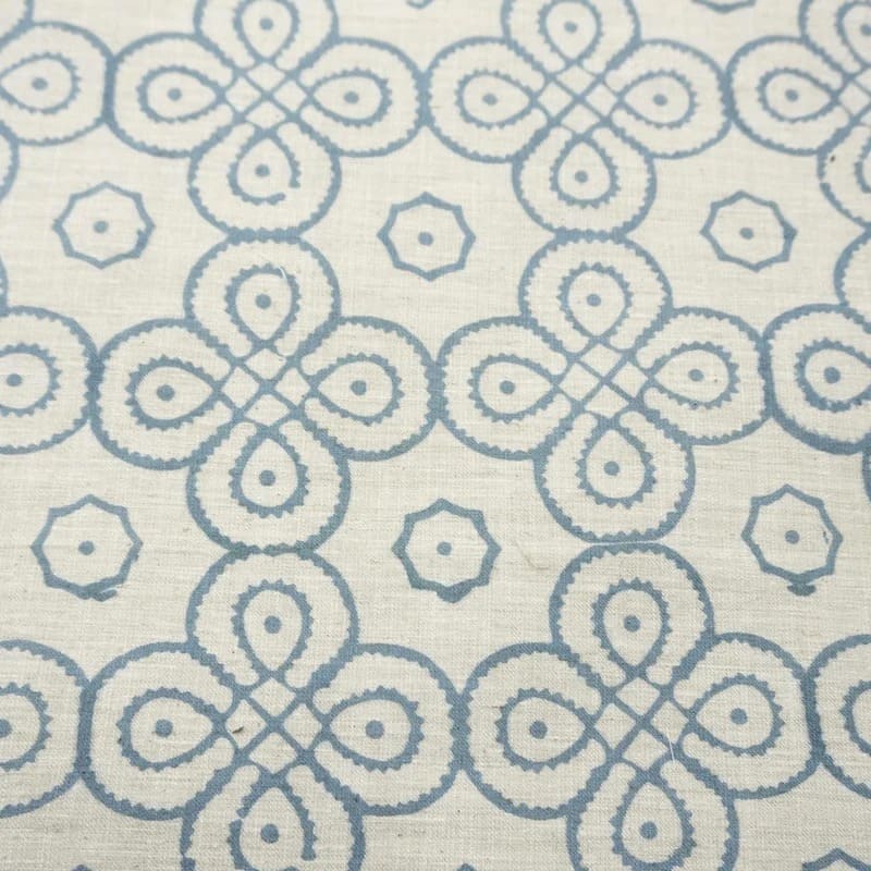 Aristan Handmade Gray Floral Linen Blend Fabric For Curtain  - Shubhang