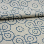 Aristan Handmade Gray Floral Linen Blend Fabric For Curtain  - Shubhang