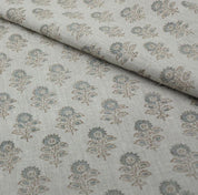 Aristan Handmade Blockprint Thick Linen Pure Fabric - Bagru Buti