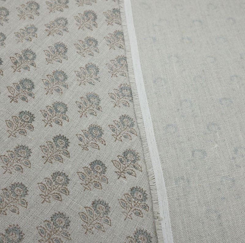 Aristan Handmade Blockprint Thick Linen Pure Fabric - Bagru Buti