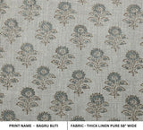 Aristan Handmade Blockprint Thick Linen Pure Fabric - Bagru Buti