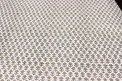 Aristanal Hand Block Print Beige Thick Linen Fabric -Tarangini