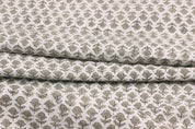 Aristanal Hand Block Print Beige Thick Linen Fabric -Tarangini