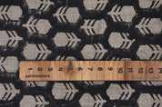 Aristanal Hand Block Print Beige Thick Linen Fabric - Tulsi Buti