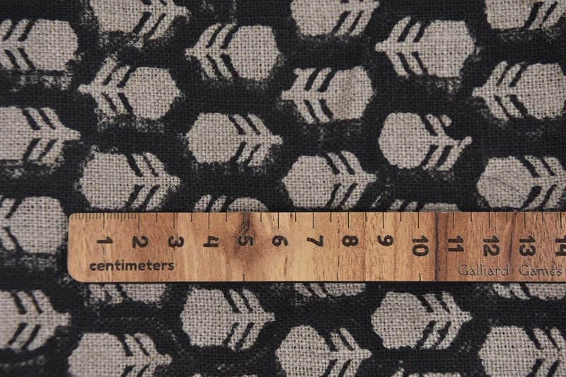Aristanal Hand Block Print Beige Thick Linen Fabric - Tulsi Buti