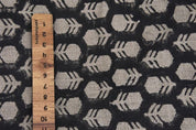 Aristanal Hand Block Print Beige Thick Linen Fabric - Tulsi Buti