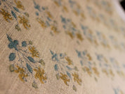 Handmade Block Print Mustard Thick Linen Fabric - Diwali Flower