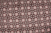 Aristan Hand Block Print Pink Pure Linen Fabric - Chudamani