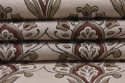 Premium Hand Block Print Brown Pure linen 58W Fabric - Chimini