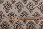 Premium Hand Block Print Brown Pure linen 58W Fabric - Chimini
