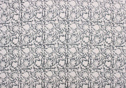 Aristnal Hand Block Print Grey Off White Linen Fabric - Floral Galaxy