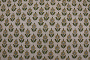 Arsitan Handmade Block Print Brown Pure Linen 58 "W" Fabric -Arjun