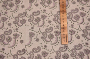 Hand Block Printed Green & Rosy Pink Pure Linen Duck Canvas Fabric  – Sajawat