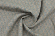 Hand Block Print Pastel Blue & Beige Pure Linen Fabric - Tarangni