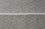 Hand Block Print Pastel Blue & Beige Pure Linen Fabric - Tarangni