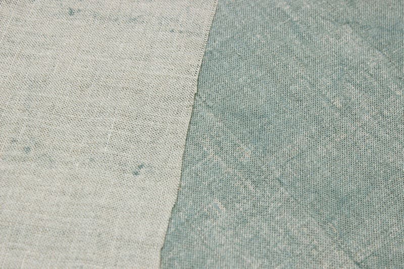 Artisan-crafted Hand Block Print Sage Green Thick Linen - Ocean Waves