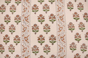 Artisan Hand Block Print Mustard Duck Canvas Fabric - Traffic Border