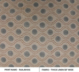Handwoven Block Print Beige & Pastel Brown Thick Linen Fabric - Raajbhog