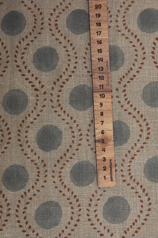 Handwoven Block Print Beige & Pastel Brown Thick Linen Fabric - Raajbhog