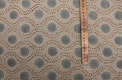 Handwoven Block Print Beige & Pastel Brown Thick Linen Fabric - Raajbhog