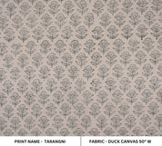 Artisan Woven Hand Block Print Mustard Duck Canvas Fabric - Tarangni