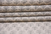 Artisan Woven Hand Block Print Mustard Duck Canvas Fabric - Tarangni
