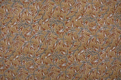 Artisan Block Print Bronze Floral Duck Canvas  Fabric - Kamal Dutta