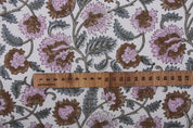 Hand Block Print Pink & Brown Fabric For Curtain  – Mandakni