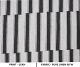 Hand Block Print Black Stripe Pure Linen Boho Fabric - Lekh Design