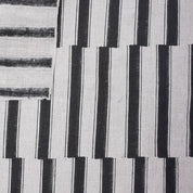 Hand Block Print Black Stripe Pure Linen Boho Fabric - Lekh Design