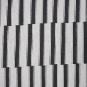 Hand Block Print Black Stripe Pure Linen Boho Fabric - Lekh Design