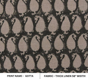 Handcraft Block Print Visceous Linen Fabric For Room Interior - Gotta