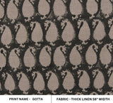 Handcraft Block Print Visceous Linen Fabric For Room Interior - Gotta