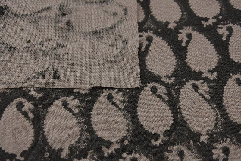 Handcraft Block Print Visceous Linen Fabric For Room Interior - Gotta