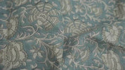 Block Print Blue & Brown Floral Linen Fabric – Sonakshi
