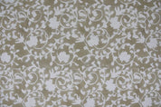 Block Print Floral Thick Linen Fabric ForHome Decor -  Ranabhoomi