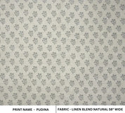 Block Printed Gray Linen Cushion Fabric - Pudina